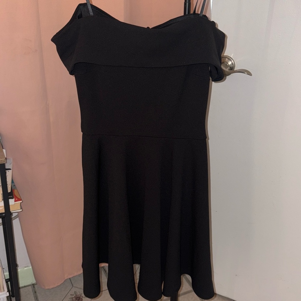 B.Darlin Black Off the Shoulder Skater Dress